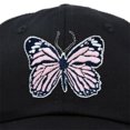 thumbnail image 2 of DALIX Pink Butterfly Hat Cute Womens Gift Embroidered Girls Cap in Black, 2 of 6