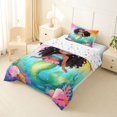 thumbnail image 2 of Feelyou Galaxy Black Ocean Mermaid Twin Comforter Sets for Kids Boys Girls, Watercolor Rainbow Galaxy Bedding Set, Colorful Star Reversible, 2 Pieces, 2 of 6