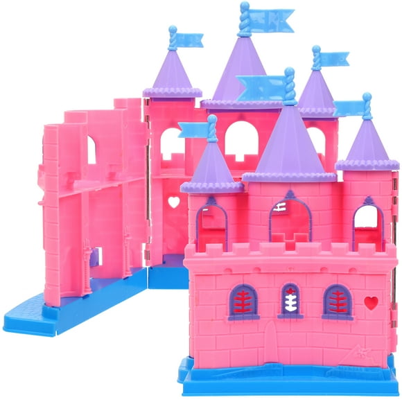 2 Pcs Girls Toys Dream House Dollhouse 3d Princess Castle Kids Pretend Play Castle Castle Model Toy Set Plastic Child