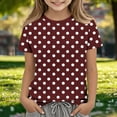 thumbnail image 2 of Zpanxa T Shirts for Girls Solid Color Round Neck Loose Fit Print Pattern Top Polyester Spandex 9 Years, 2 of 5