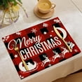 thumbnail image 5 of Christmas Placemats, Holiday Table Mats, Insulated Reusable Cotton Linen Tablecloths for Dining Room, Waterproof Double-Sided Decorative Xmas Table Covers with Plaid and Burlap Design, 5 of 6