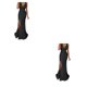 thumbnail image 1 of Qarigey Vestido de noche Traje de fiesta Ropa festiva Cuello en V Hendidura Sirena Mano de obra fina Hermosos vestidos de baile Negro XXXL Negro XXXL 2Conjunto, 1 of 6