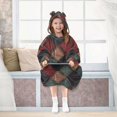 thumbnail image 7 of FORMRS Wearable Blanket Hoodie with Sleeves for Kids Cozy Flannel Sweatshirt, Red Tartan Pattern, 7 of 7