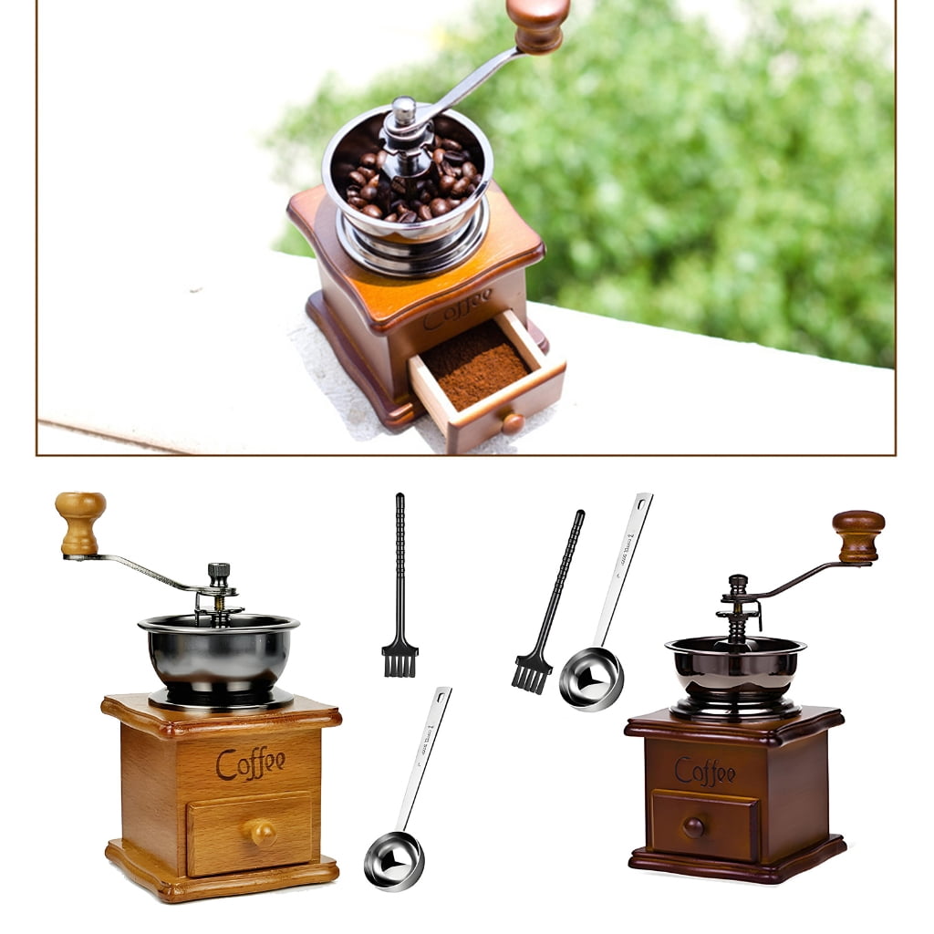 Portable Manual Coffee Grinders Wood And Metal Traditional Coffee Grinders Perfect For Camping And Offices