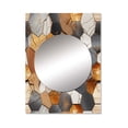 thumbnail image 2 of Designart "Hexagon Rustic Mosaic I" Geometric Mirror Wall Decor - Modern Brown Geometric Large Printed Mirror Wall Decor For Bedroom - 40" x 30" Inch, 2 of 5