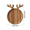 thumbnail image 2 of Christmas Dinner Plate, Reindeer Wooden Cheese Charcuterie Board Xmas Cookies Platter Wood Salad Charger Plates for Christmas Holiday Festive Serving Dish Decorative Round Dessert Trays, 7.87Inch, 2 of 7