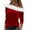 Red, variant on Velvet Tops for Women Christmas Off Shoulder Solid Color Long Sleeve Pullover Shirt Sweatshirt Tops