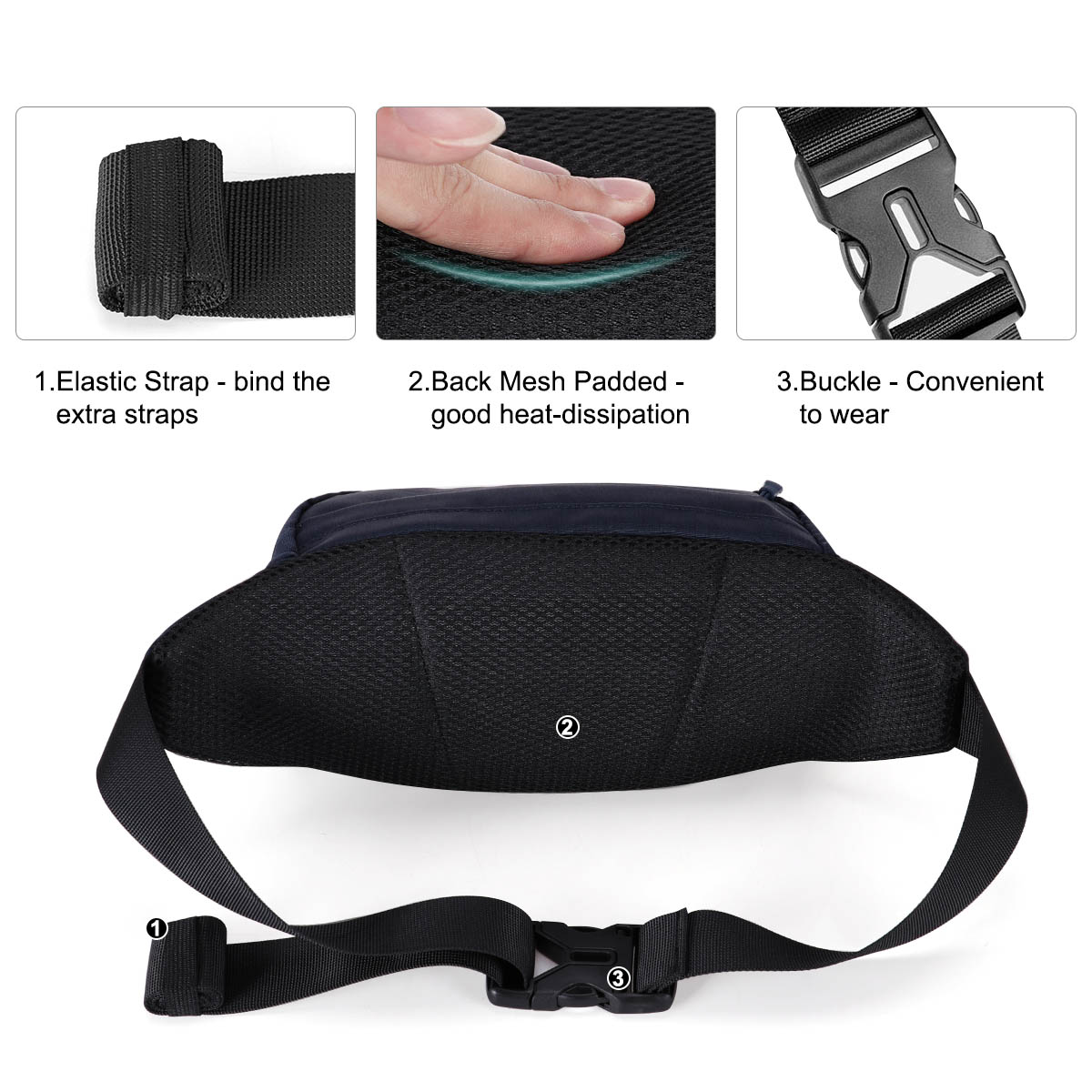 HAWEE Unisex Fanny Pack-Crossbody Sling Backpack Running Waist Pack Belt Hip Bag for Travel Sport Hiking Cycling - image 3 of 6