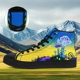 thumbnail image 2 of Coolcustomize Men's Gothic Punk Neon Glow-in-the-Dark Sneakers - Neon Blue & Yellow Mushroom Graphic High-Top Lace-Up Shoes with Neon Glow-in-the-Dark Sole Casual Shoes, 2 of 10