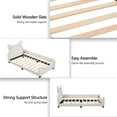 thumbnail image 4 of Cute Twin Size Upholstered Daybed, Wooden Platform Bed Frame with Carton Ears Shaped Headboard, Lively Design Daybed with Rails for Girls Boys Teens Bedroom, No Box Spring Needed, 4 of 7
