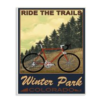 The Stupell Home Decor Ride the Trails Winter Park Colorado Poster Style Wall Plaque Art