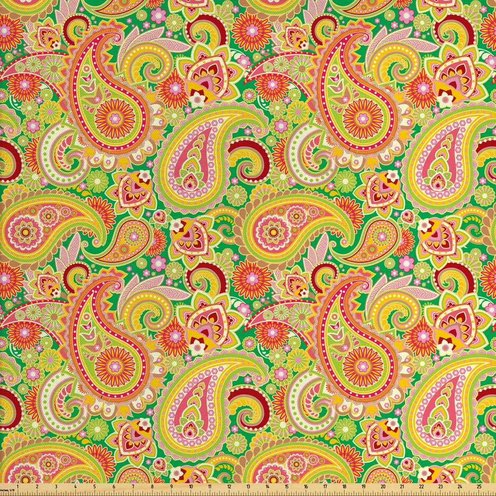 Paisley Fabric by The Yard, Traditional Persian Paisley Pattern Print
