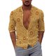 thumbnail image 1 of Camisas Negras Para Hombre Hombres Casual Manga larga Primavera Verano Turndown Neck 3D Impreso Camisas Moda Top Blusa Camisas (E, L), 1 of 5