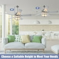 thumbnail image 4 of Costway 52'' Ceiling Fan With Light Modern Chandelier Fan with Reversible Blades Silver, 4 of 10