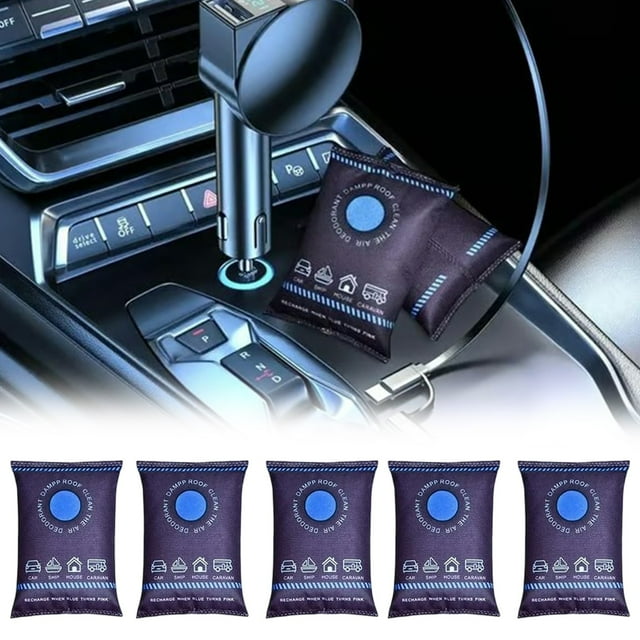 Sacs Déshumidificateurs Réutilisables pour Voiture Intérieur Portable Prévention de Condensation pour Garde-Robe Placard sous-Sol Rangement Rv