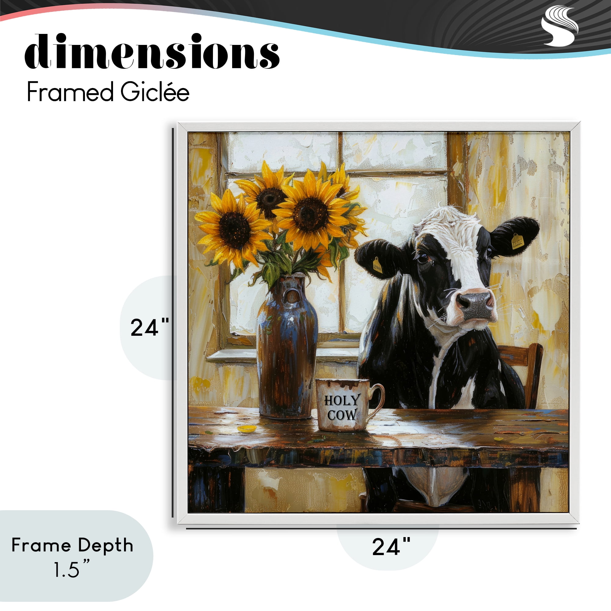 Stupell Industries Holy Cow Rustic Farm Table White Framed Giclee Art, design by Tina LeCour