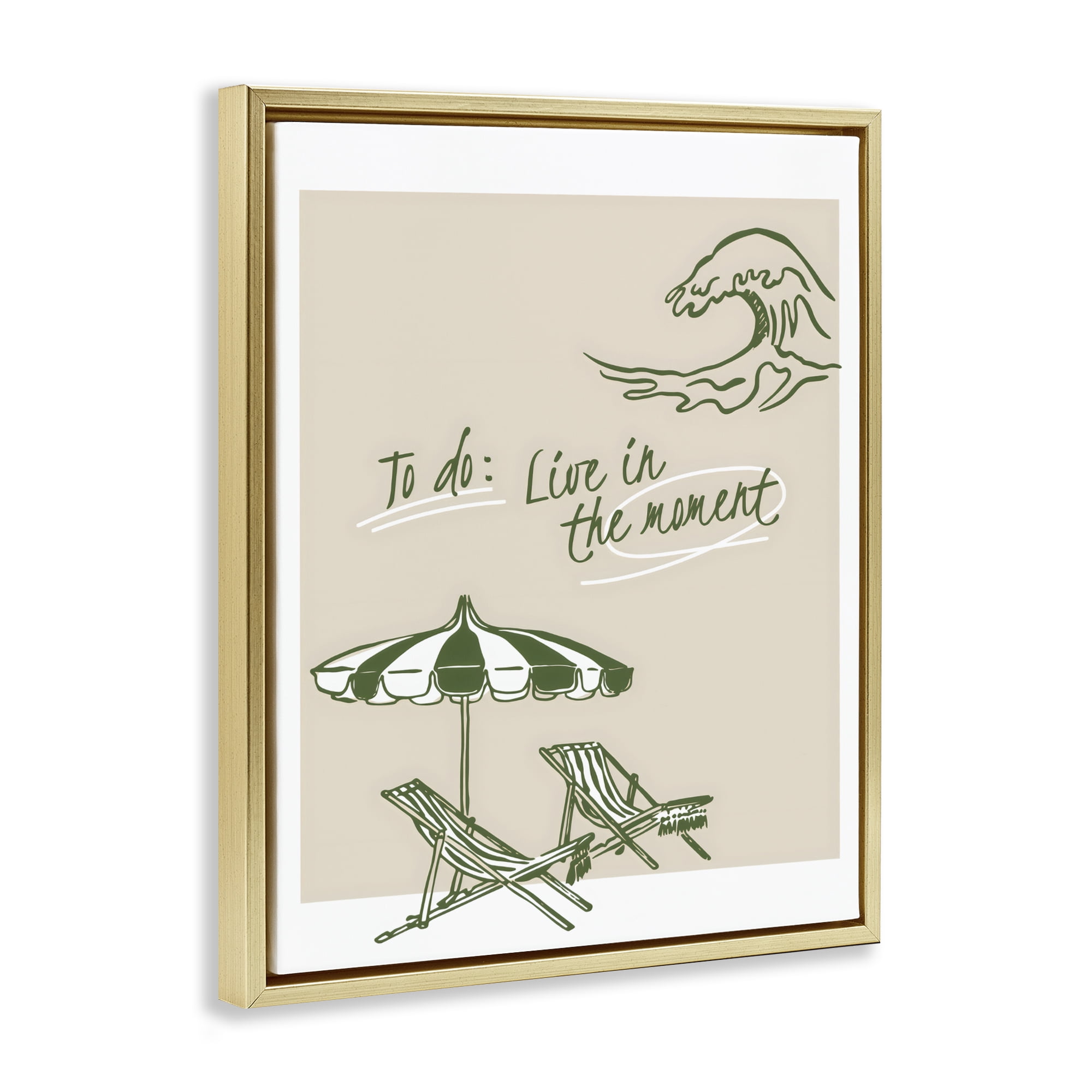 Stupell Industries To Do: Live In The Moment Gold Framed Floater Canvas Wall Art, design by The Prints Vibe
