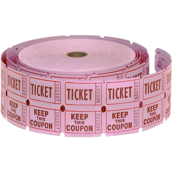 Raffle Ticket: Pink Double Roll of 2000 Tickets (Pink)