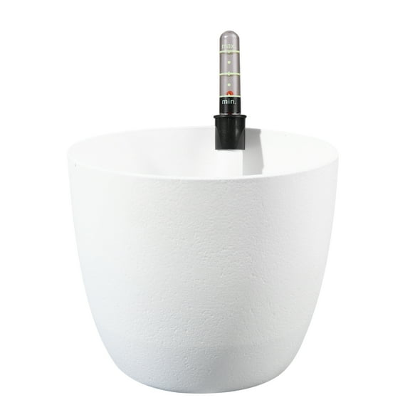 WEAVILUX Orchid Flower Pot Self-Watering Planter Bowl 1 Set White