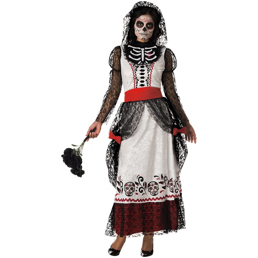 Skeleton Bride Adult Costume Large