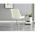 thumbnail image 6 of Furniturebox UK Pesaro Modern Adult Velvet Cream and Silver Dining Side Chairs, Set of 2, 6 of 6