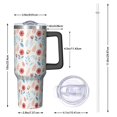 thumbnail image 2 of 40oz Pioneer Flower Floral Print Pattern Insulated Tumbler with Handle, BPA-Free Leak Proof Lid and Straws, Double Wall Vacuum, Hot 12h/Cold 34h, 2 of 6