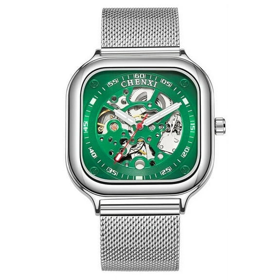 Chenxi Brand Top Mechanical Wristwatch Square Mesh Band Black Automatic Watch Waterproof Business Design For Man Clock - Mechanical Wristwatches