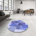 thumbnail image 4 of Ahgly Company Machine Washable Indoor Rectangle Transitional Blue Angel Blue Area Rugs, 8' x 10', 4 of 7