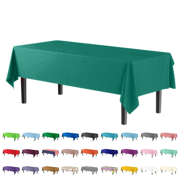 Exquisite Teal Plastic Tablecloth Cover 54" x 108" Heavy Duty