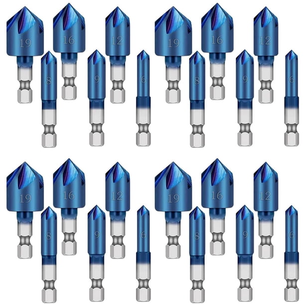 Avellanadores brocas taladro DrillBlue 24pzs No. 191612986mm Azul Acero Avellanador VentDepot MXDBL-004