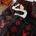 thumbnail image 4 of Feelyou Moose Elk Bedding Comforter Set 7 Pieces, Damask Aztec Triangle Full Bedding Set, 4 of 8