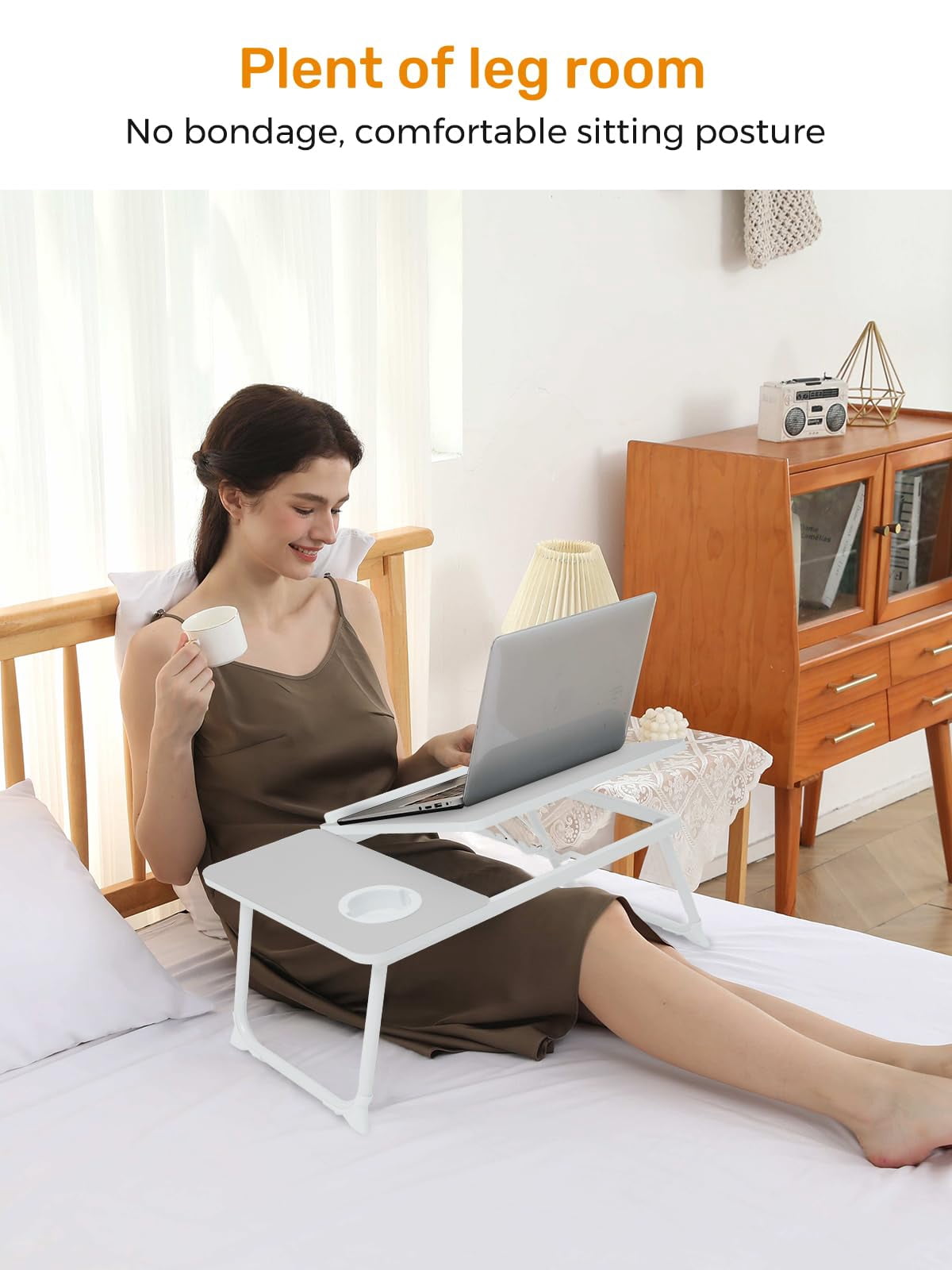 Lap Desk For Couch/sofa/floor  5-angle Adjustable Bed With Foldable &cup Holder Light Weight Tray Table Writing/eating/reading Portable Laptop Stand Adults
