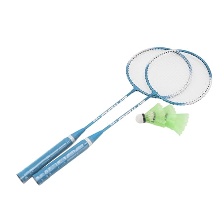 Riousery Badminton Racket Set 2 Player Super Light Alloy Frame with 3 Shuttlecocks and Carrying Case, Jewelry Blue, 6 Pieces