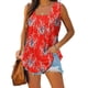 thumbnail image 1 of ICHUANYI Clearance Women's Fashion Solid Color V-neck Comfortable Loose T-shirt Sleeveless Blouse Casual Tops(Red, M) ICHUANYI WER2023081002137, 1 of 5