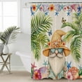thumbnail image 2 of 72x78 Inch Shower Curtain Ocean Gnomes Bathroom Decor Waterproof Fabric Bathtub Bath Curtains Decorative Coastal Shell Palm Leaf Shell Starfish Extra Long Shower Curtain Set with Hooks, 2 of 6