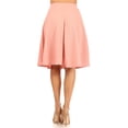 thumbnail image 4 of Women's High Waist Basic Stretchy Casual Solid A-Line Midi Skirts, 4 of 6