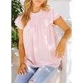 thumbnail image 2 of Asyoly Women's Summer Swiss Dot Blouse Layered Ruffled Short Sleeve T-Shirts Crewneck Tee Tops, 2 of 5