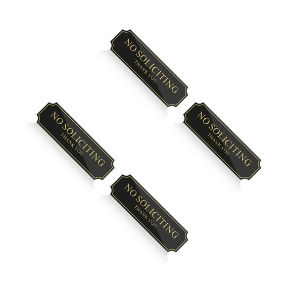 Masteelf 4pcs No Soliciting Sign Self-Adhesive No Solicitors Sign For Front Door No Soliciting Window Sign Door Sign For House And Office