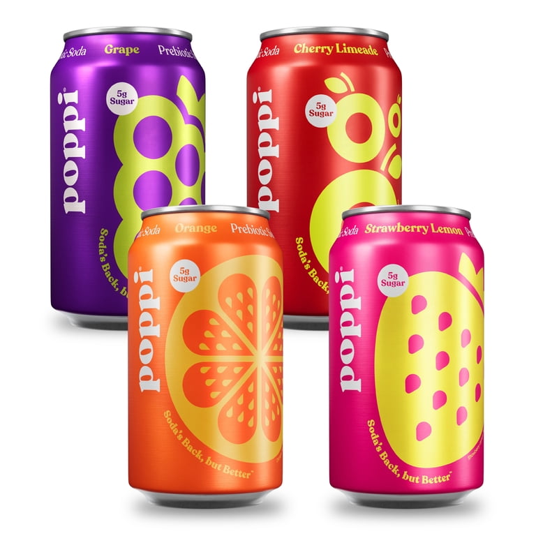 poppi, Prebiotic Soda Variety Pack, 12 fl oz, 8 cans - Walmart.com