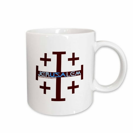 

3dRose Jerusalem Cross Ceramic Mug 15-ounce