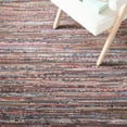thumbnail image 6 of SAFAVIEH Rag Robynne Striped Cotton Area Rug, Rust/Multi, 3' x 3' Square, 6 of 11