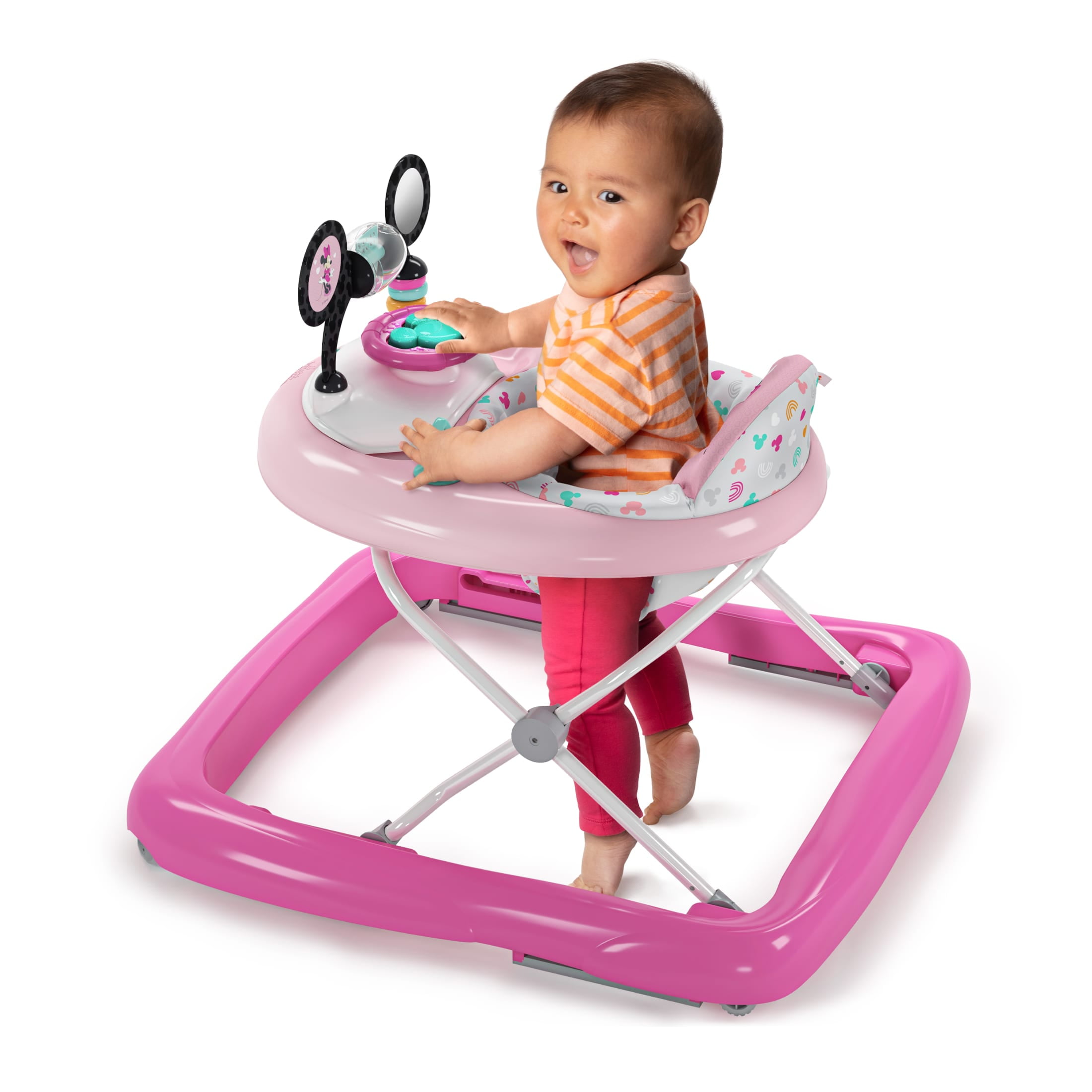 Disney Baby 2-in-1 Adjustable Baby Walker with Activity Station, Minnie Mouse by Bright Starts