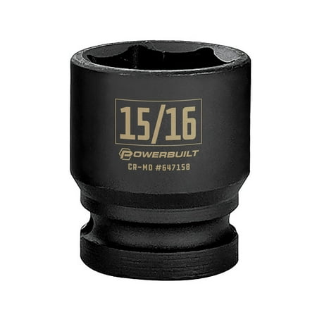 UPC: 0028907367378 | Powerbuilt 1/2 Inch Drive x 15/16 Inch 6 Point Impact Socket – 647158