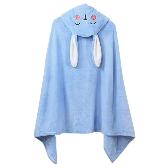 Serviette pour Bébé à Capuchon en Molleton Corail 55"x27 Pouces Douce, Respirante et Lavable avec Motif d'Animal Unique (Lapin), Douce et Absorbante, Essentiel pour Nouveau-Né – Nourrissons et Tout-Petits – Douce pour la Peau Sensible