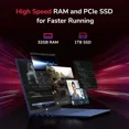 thumbnail image 4 of 15.6" IPS FHD-Gaming-Laptop 8 Cores AMD Ryzen 7 6800H 16GB DDR5 RAM 1TB SSD (Beat Intel i7-12700H Up to 4.7GHz) AMD Radeon 680M GPU-Computer with 100W Type-C Backlit Keyboard Fingerprint, 4 of 7