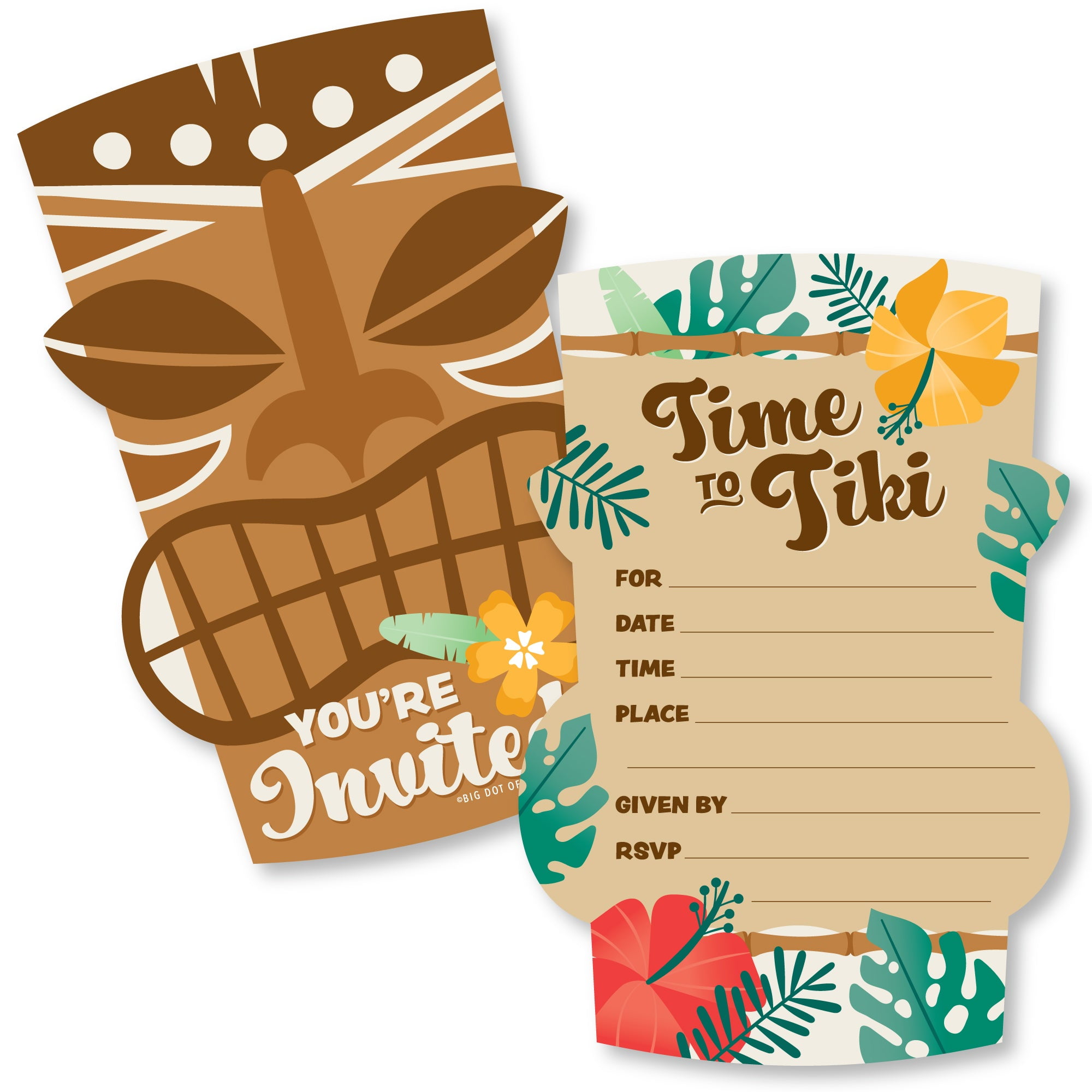 Big Dot of Happiness Tropical Luau - Shaped Fill-In Invitations - Hawaiian Beach  Party Invitation Cards with Envelopes - Set of 12 - Walmart.com