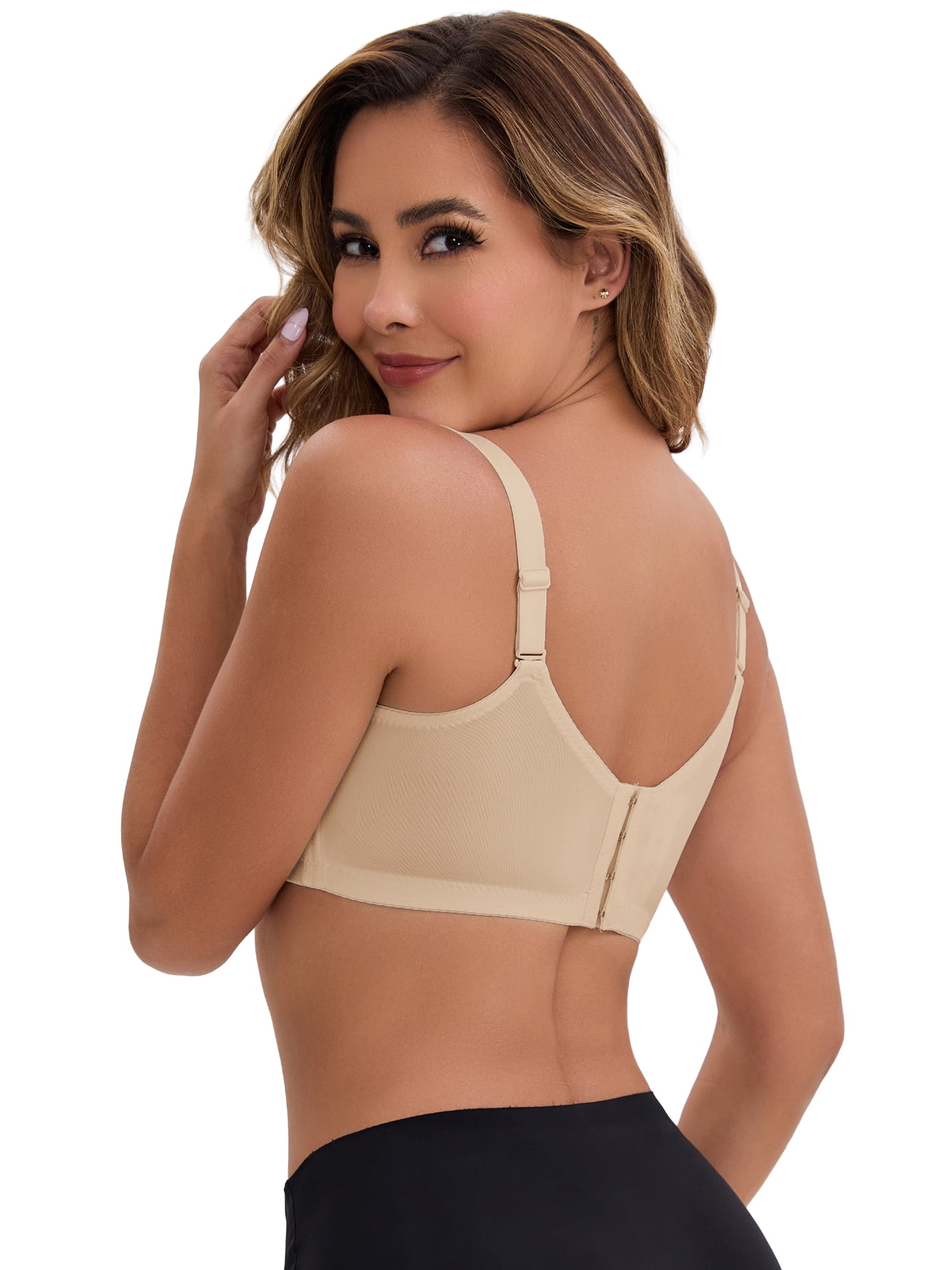 DARING DIVA Women's 3/4 Cup Push-Up Underwire Support Front Cross Lingerie 34B Gray