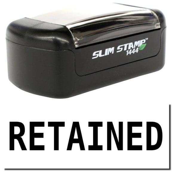 Slim Pre-Inked Retained Stamp, Slim 1444, Ultra Slim Design, Impression Size 1/2" by 1-3/4", Up to 25,000 Impressions - Black Ink