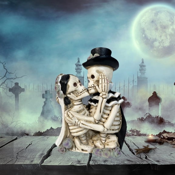 XGFHYJEH Halloween Skull Skeleton Decorations Indoor, Halloween Resin Ghost Desktop Decoration Ornament for Entryway Living Room Bedroom, Halloween Scary Decor for Home Party
