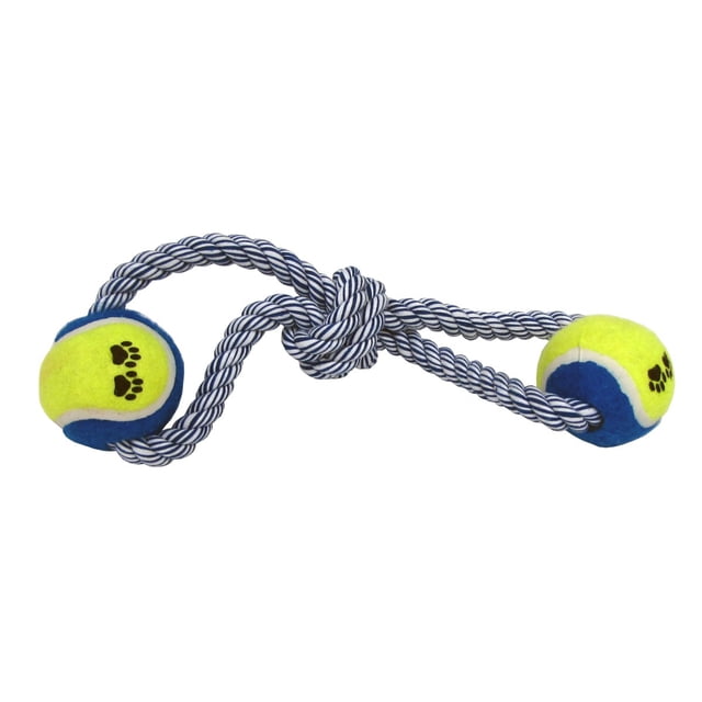 Cuerda de juguete Boss Pet Dog con forma de 8 pelotas de tenis